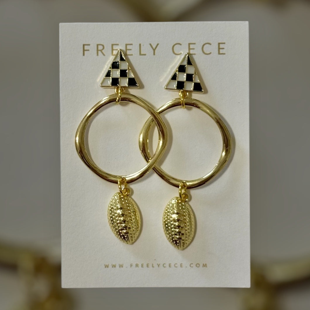 Checkered Gold Football Hoop