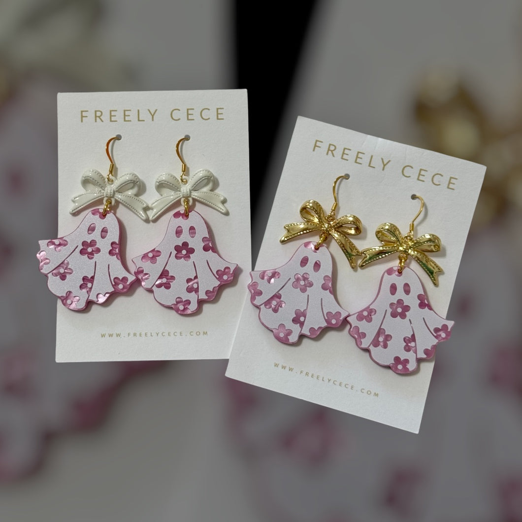 Pink Ghost Earrings