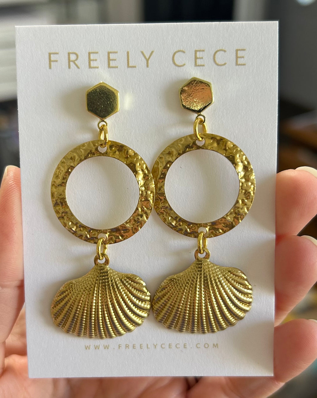 Gold Shell Earrings 2