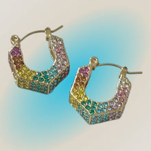 Load image into Gallery viewer, CZ Rainbow Hoop Earrings
