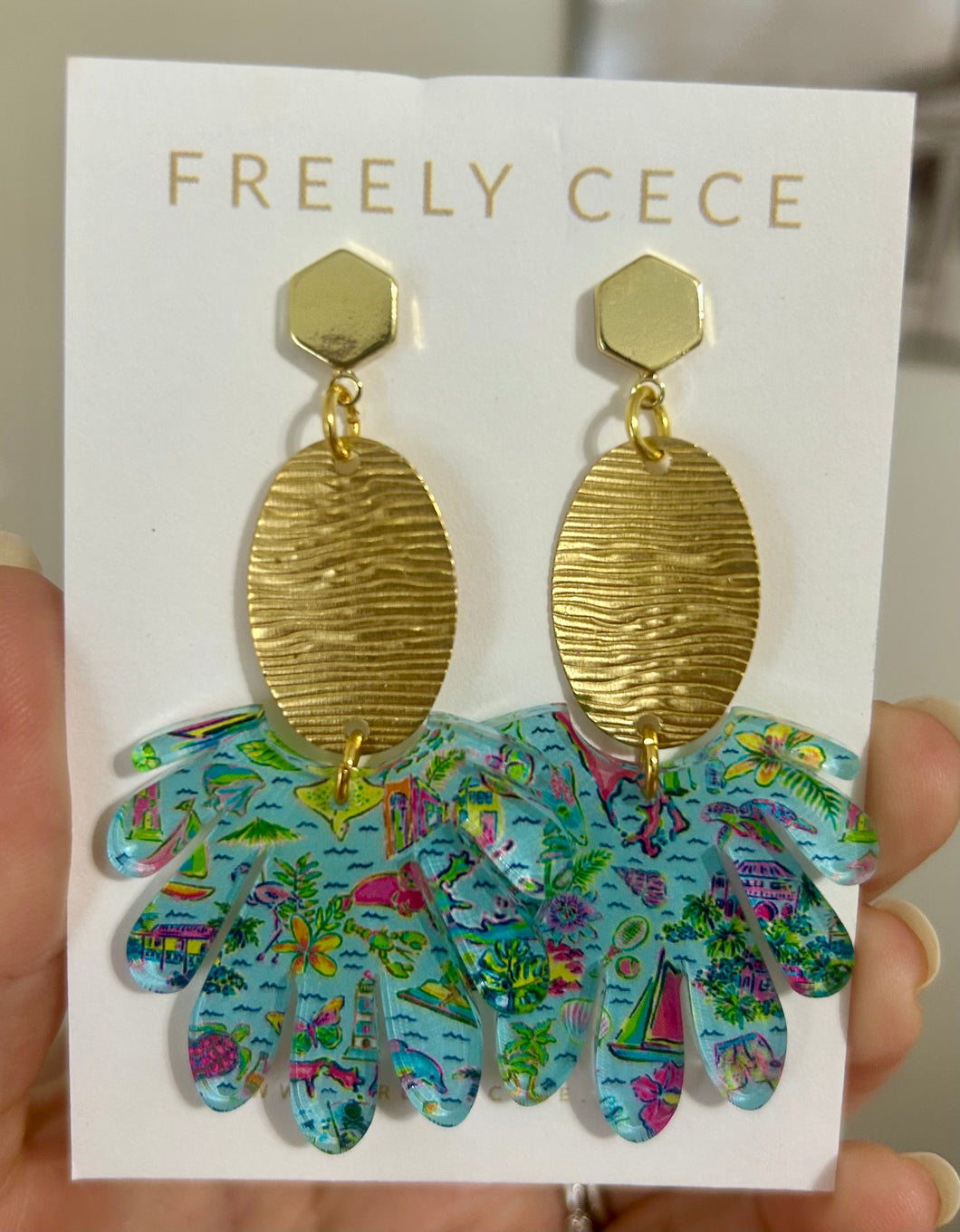 Beach Palm Post Earrings