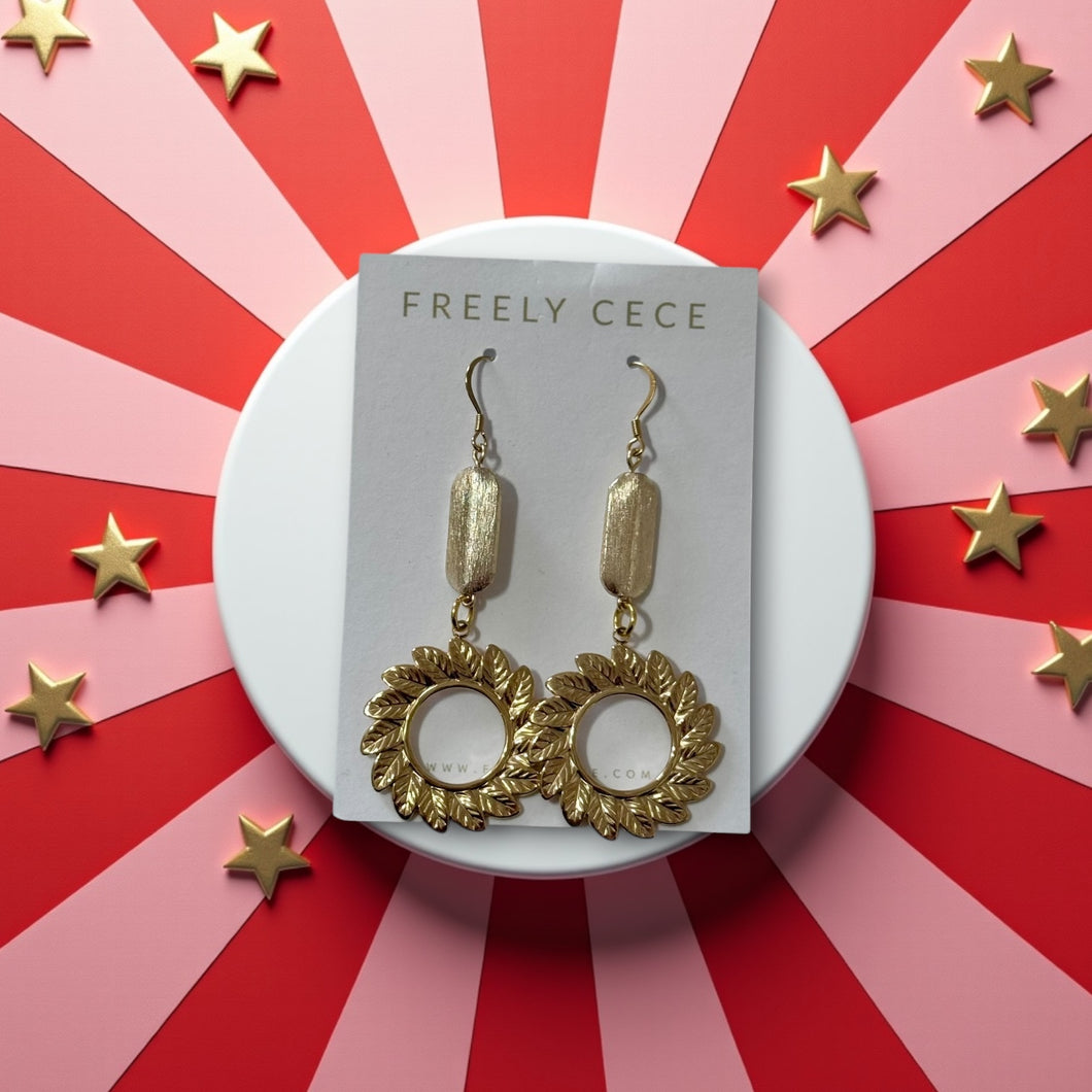 Gold Wreath Earrings