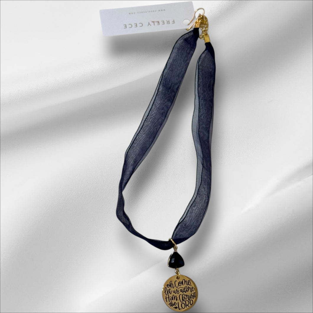 O Come Ribbon Necklace