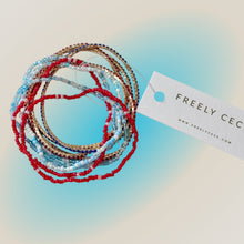 Load image into Gallery viewer, Red White &amp; Blue Stretch Bracelet Stack
