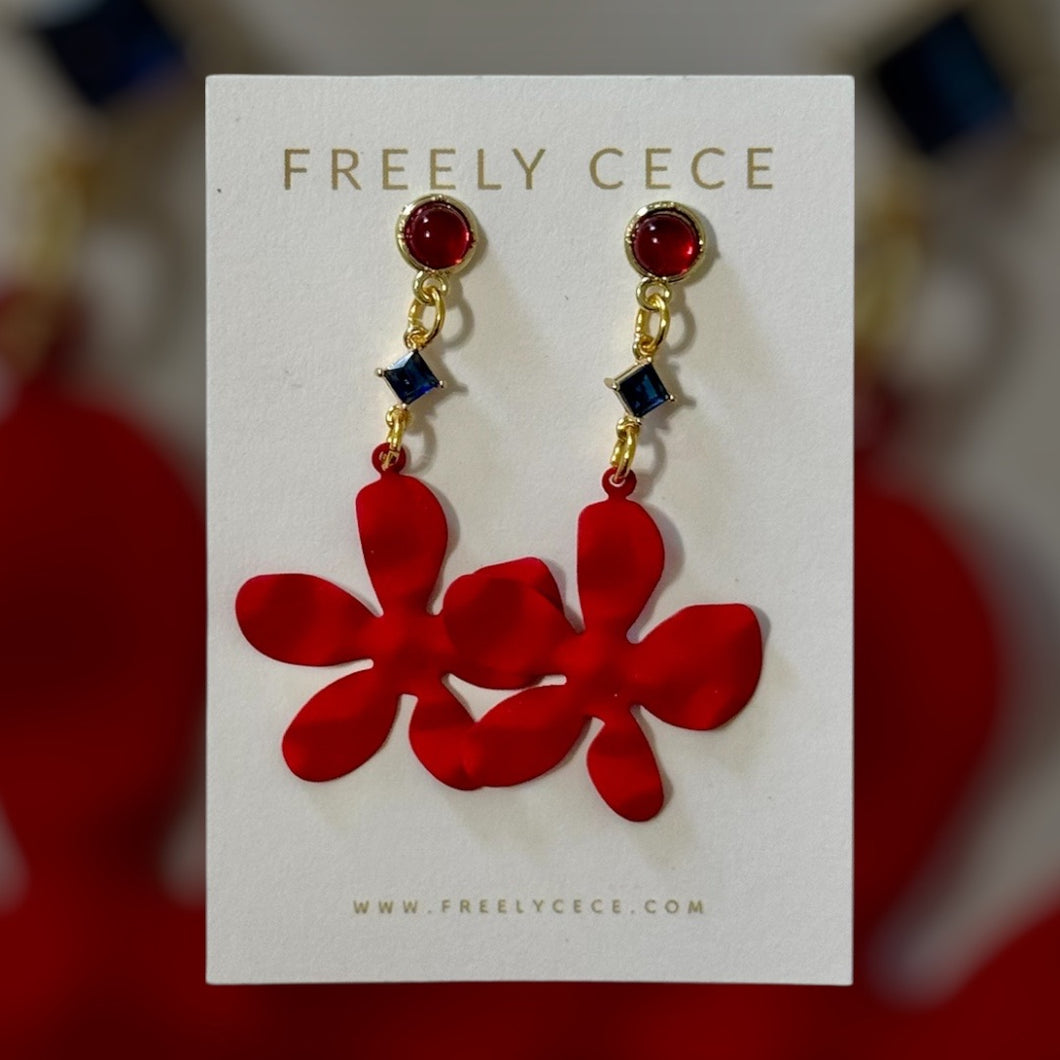 Red Flower Dangle