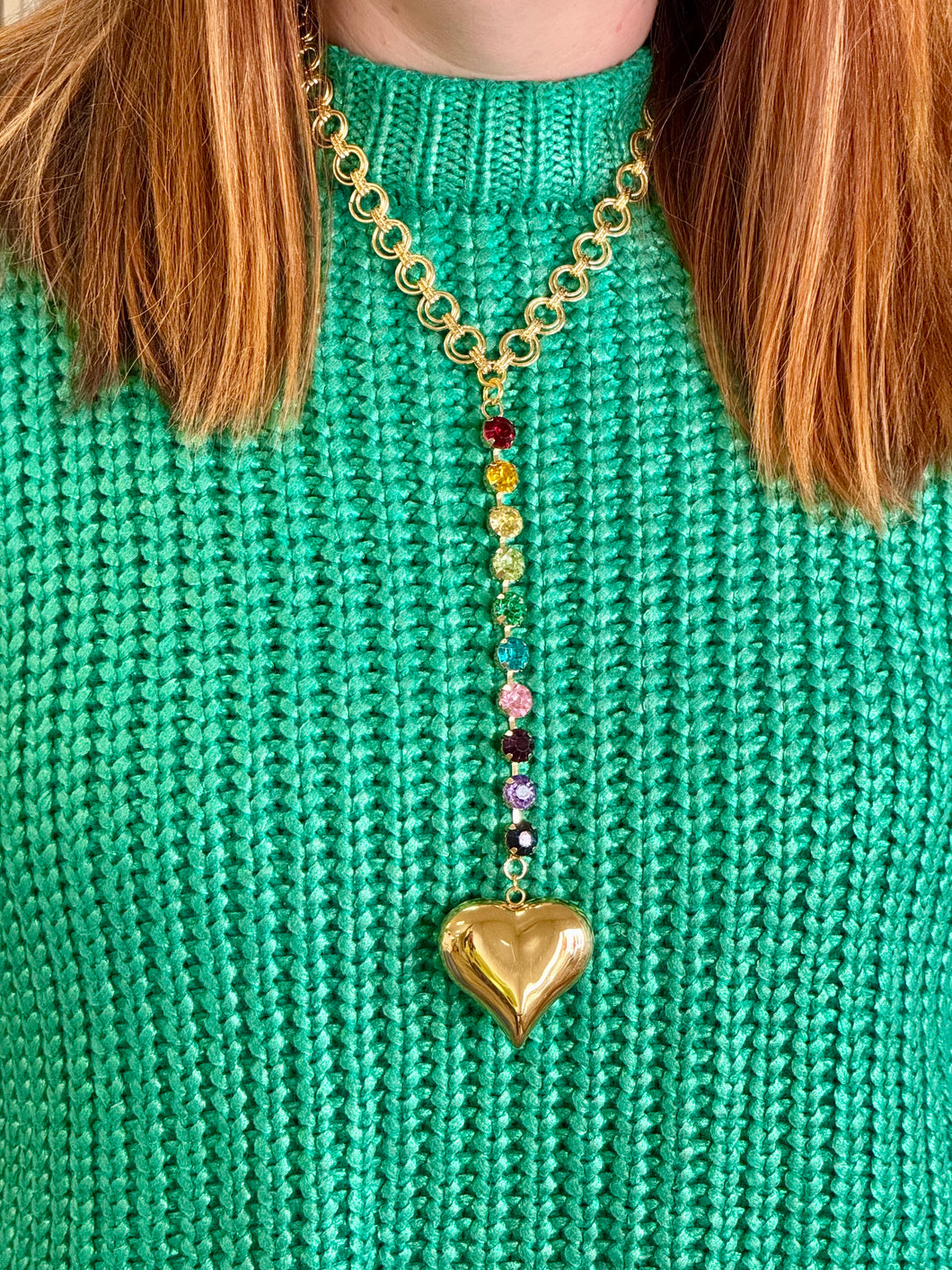 Rainbow Cupchain Drop Necklace