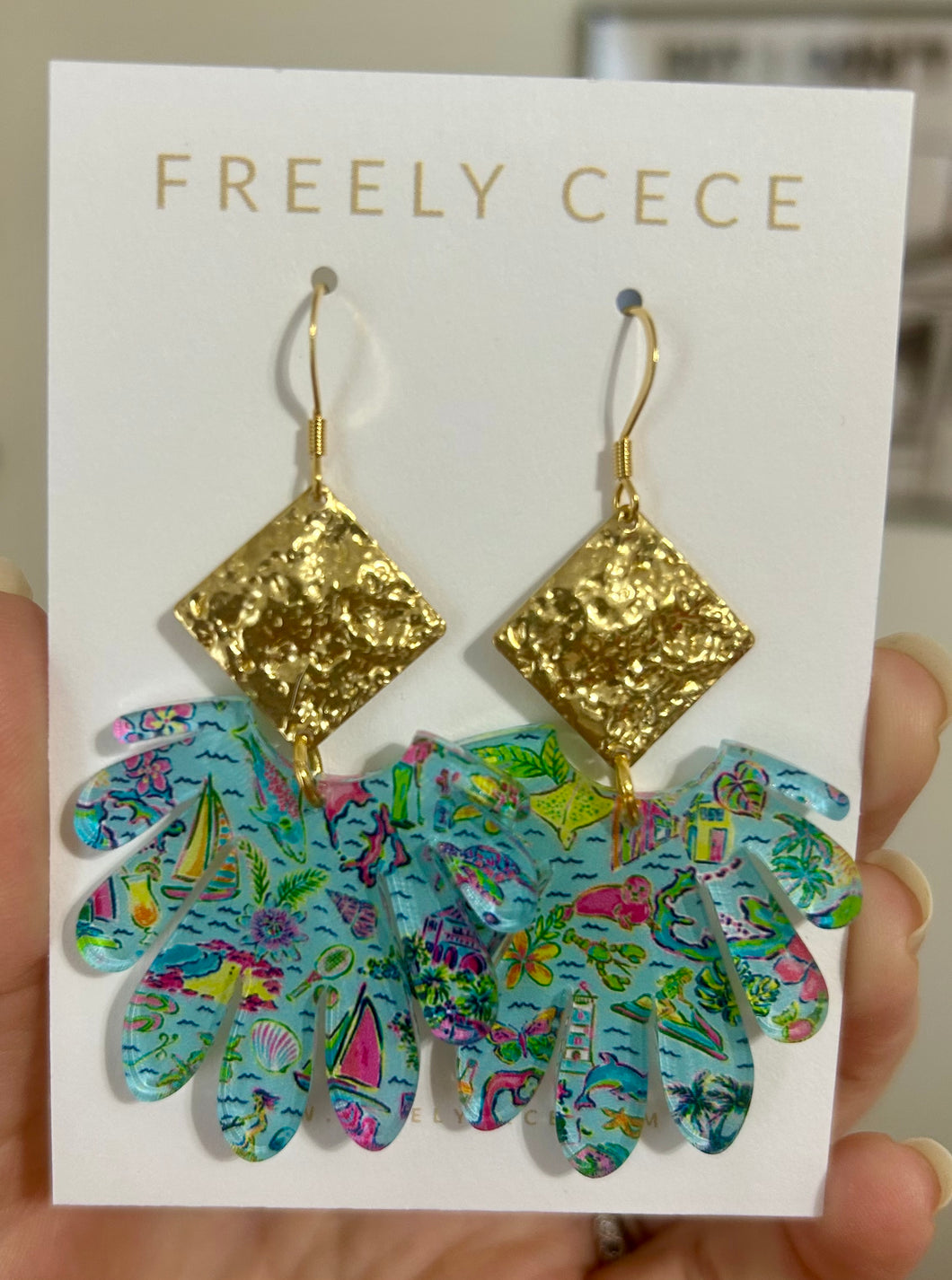 Beach Palm Earrings