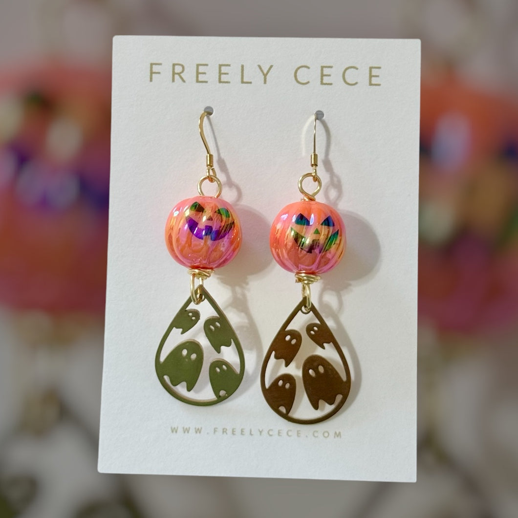 Pumpkin Ghost Earrings