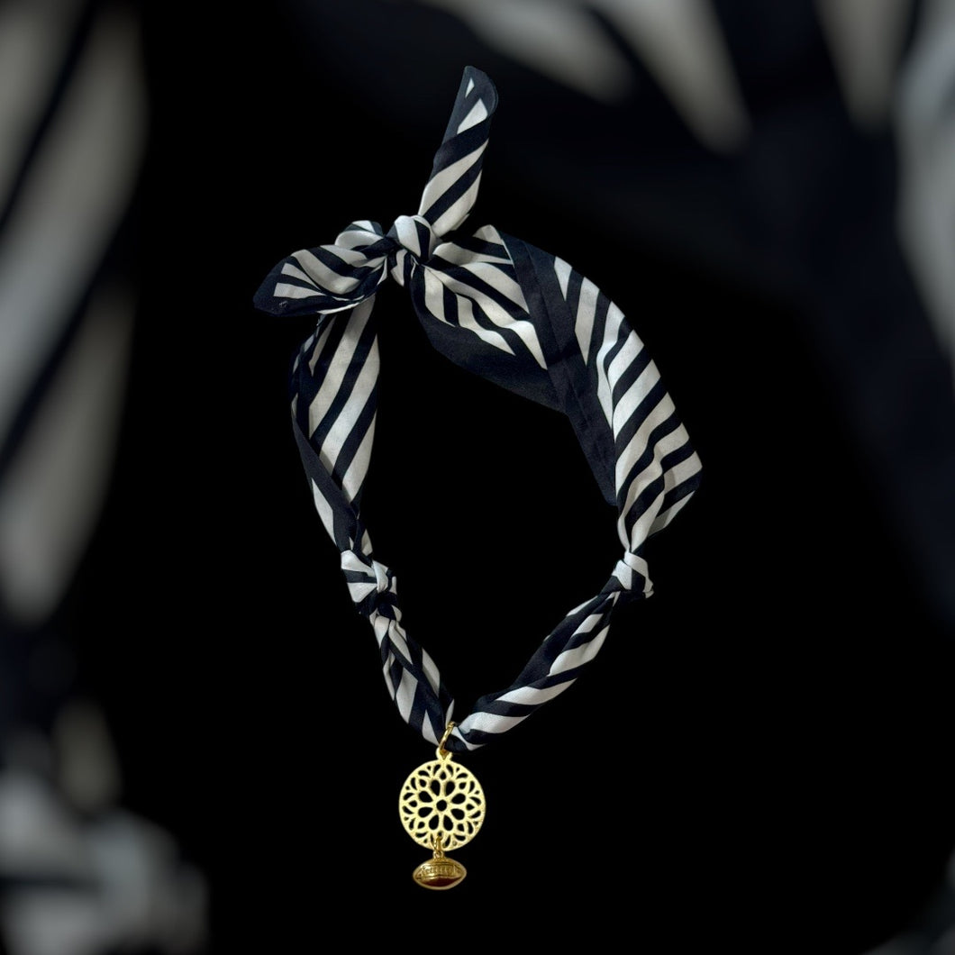 Striped Football Scarf Necklace