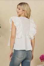 Load image into Gallery viewer, White Ruffle Top
