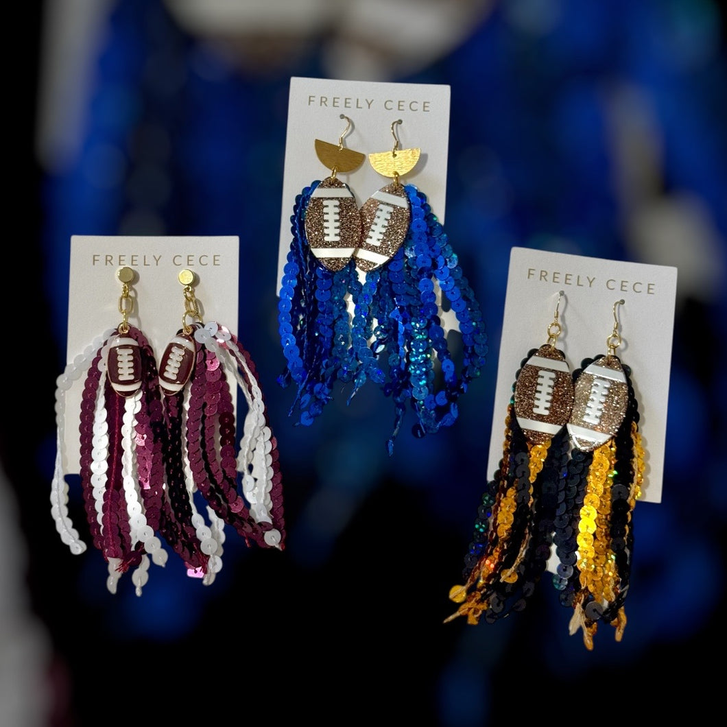 Football Sequin Earrings