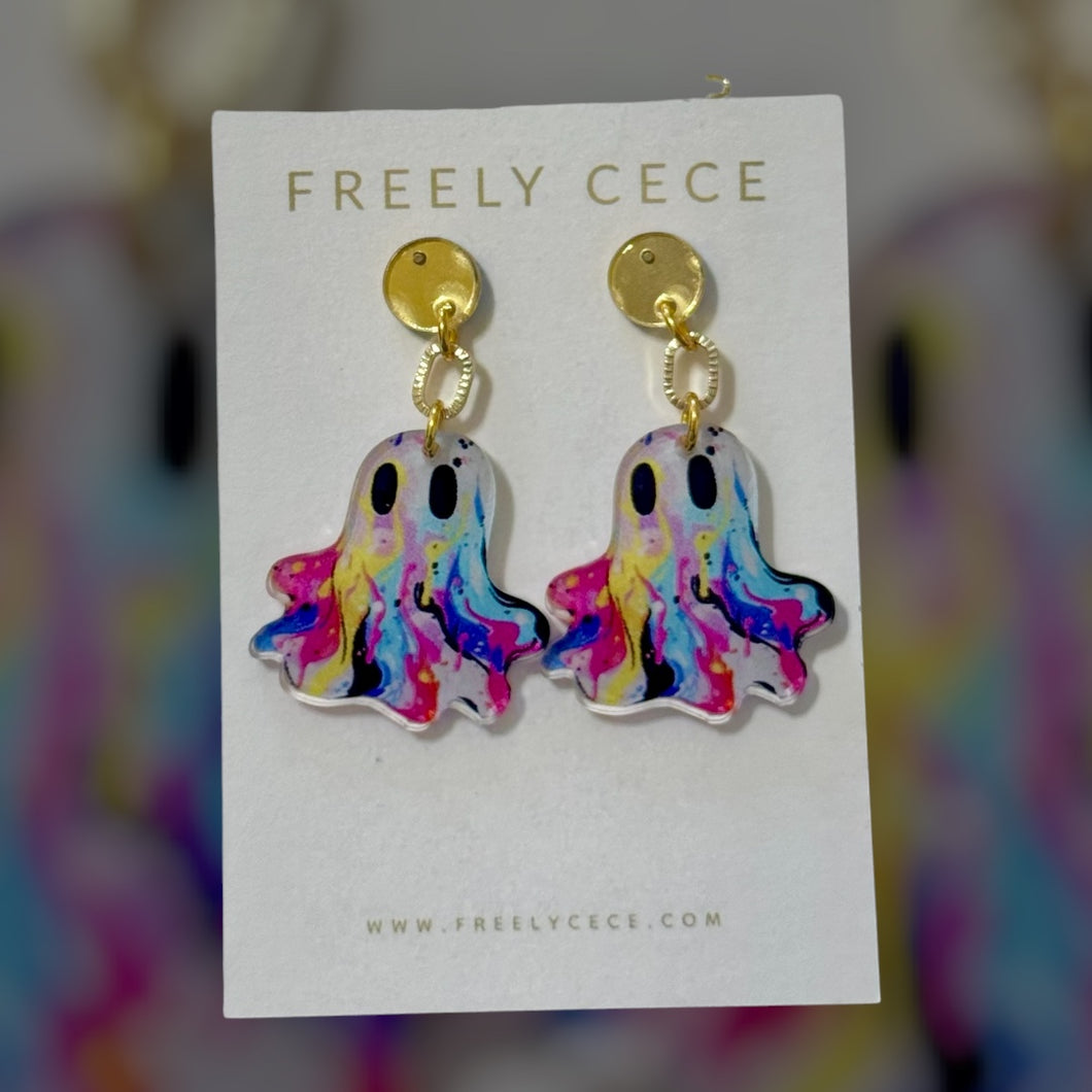 Colorful Ghost Earrings