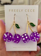 Load image into Gallery viewer, Cherry Dice Earrings

