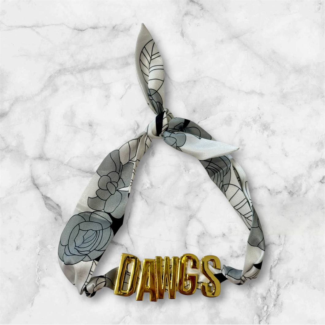 Large Letter Dawgs Scarf Necklace