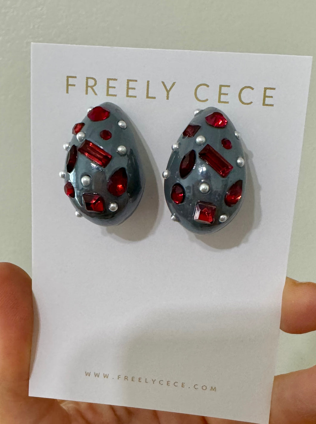 Grey Teardrop Earrings