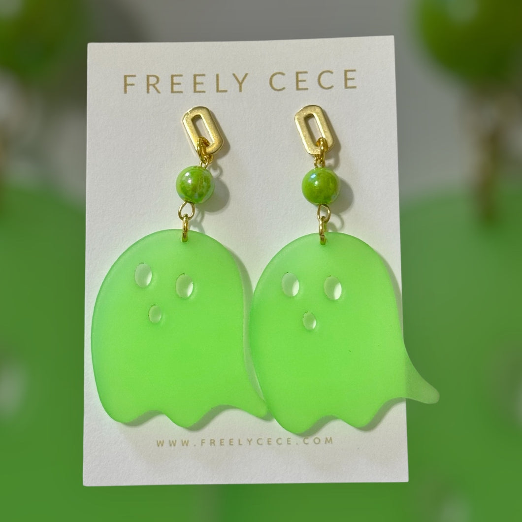 Green Ghost Earrings