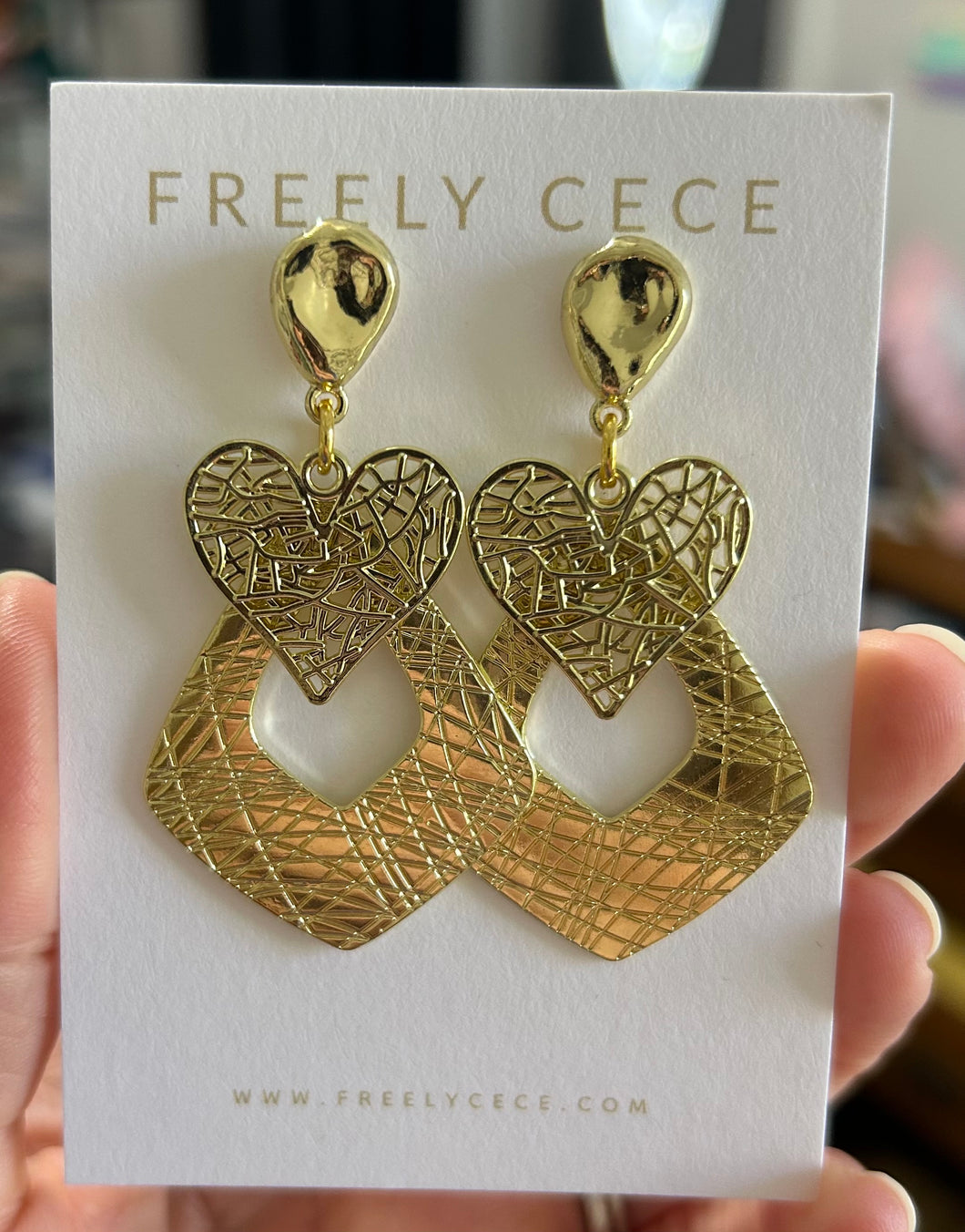 Gold Heart Earrings