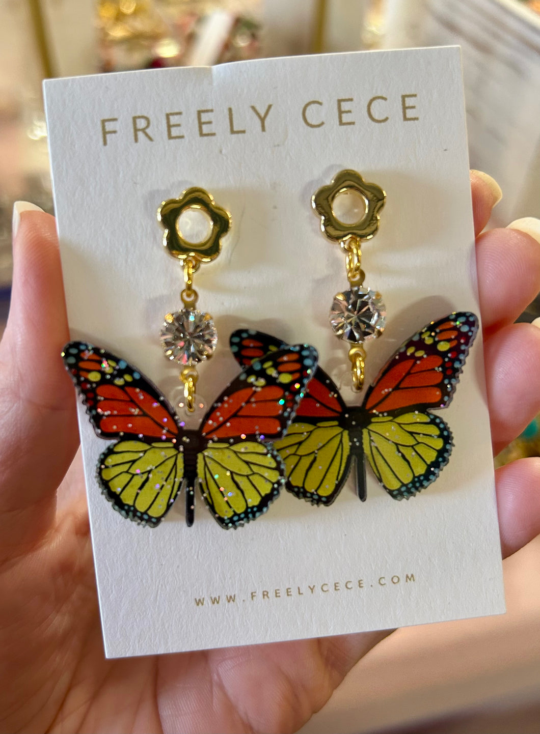 Orange and Yellow Butterfly Earrings