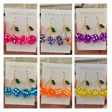 Load image into Gallery viewer, Cherry Dice Earrings
