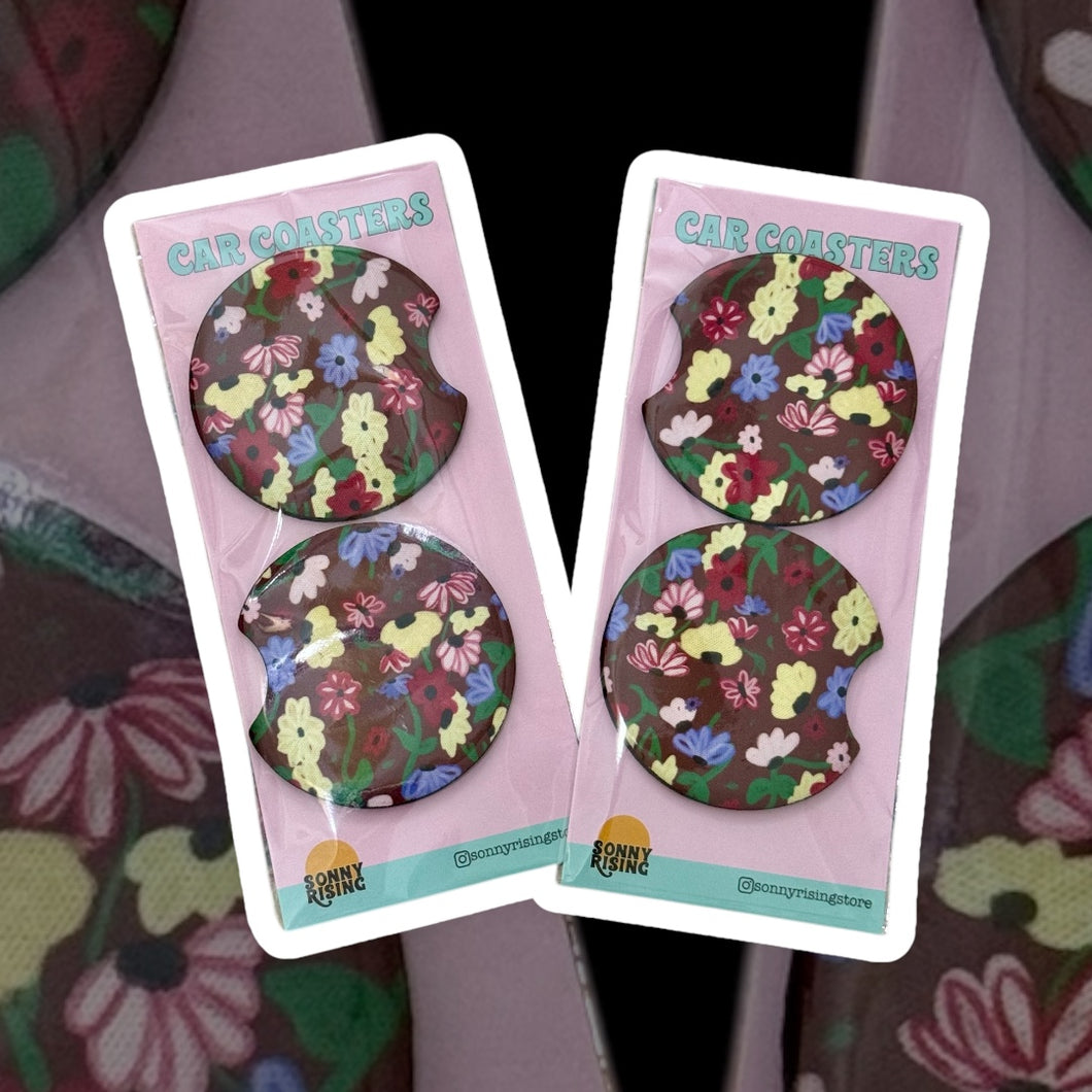 Floral Piano Car Coasters