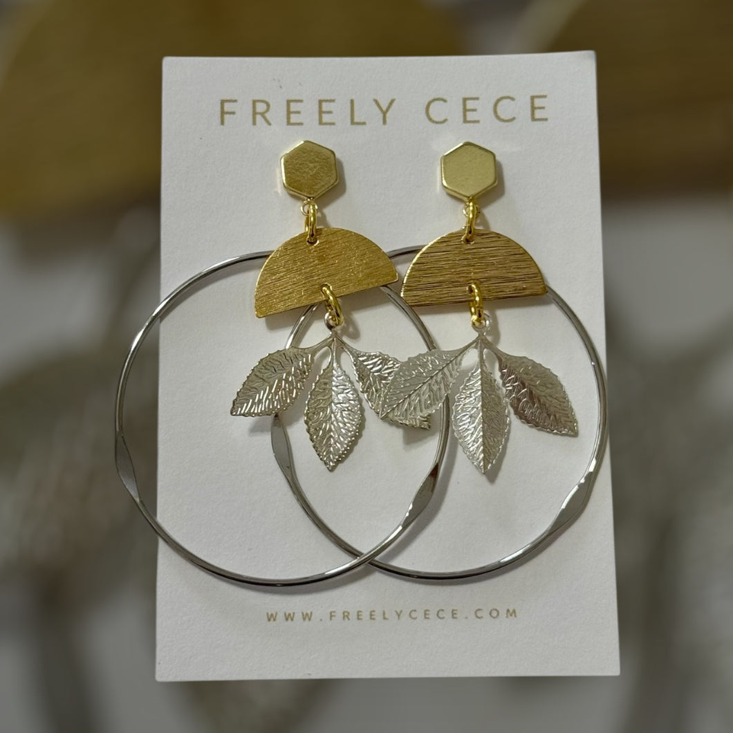 Mixed Metal Hoop Earrings