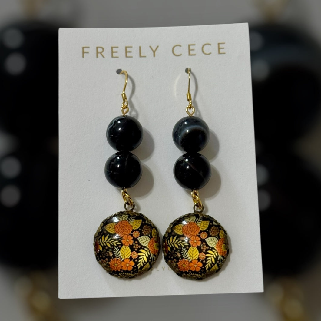 Beaded Floral Dangle