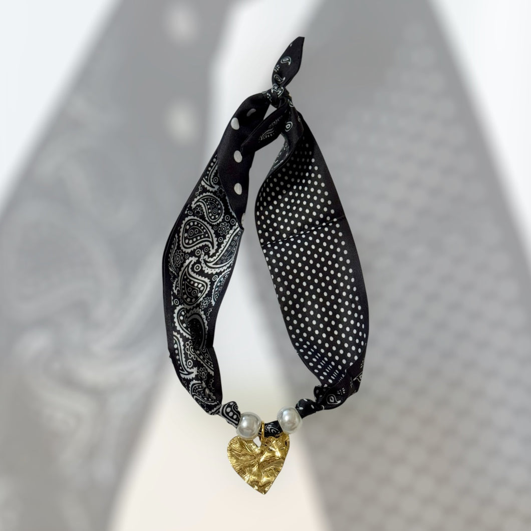 Black Scarf Necklace