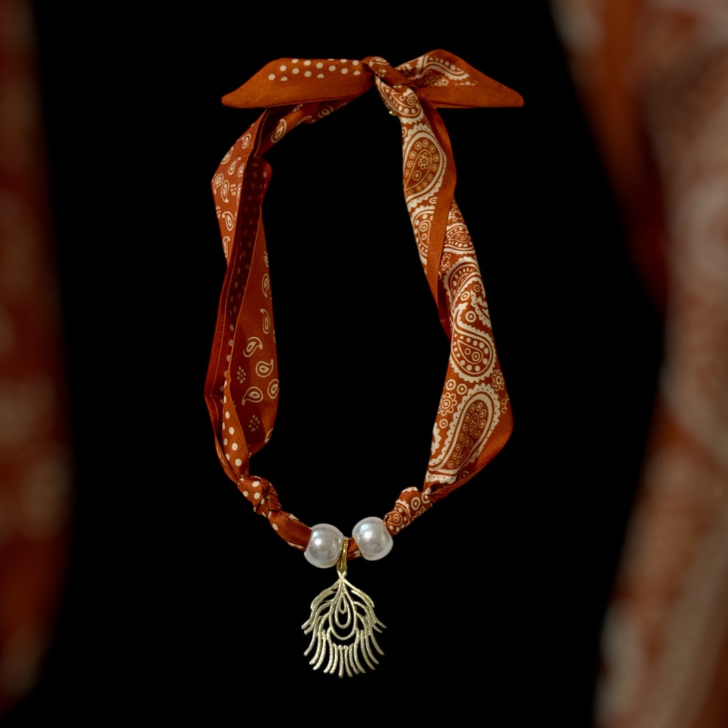 Rust Scarf Necklace