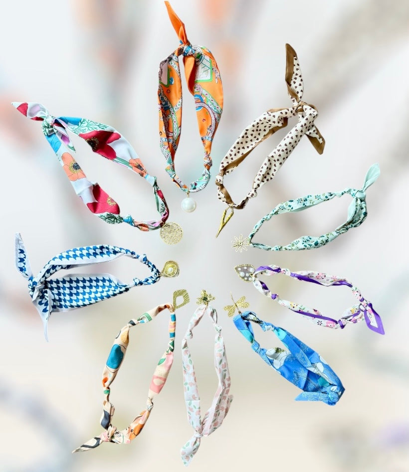 Scarf Necklace with Charm