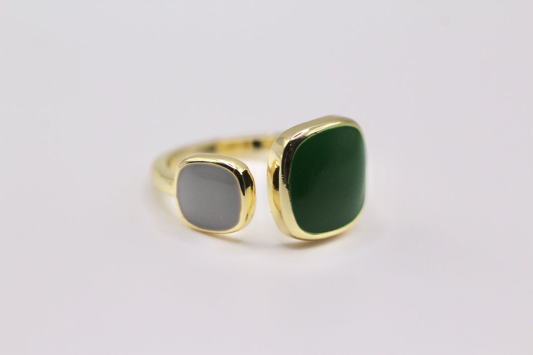 Green Enamel Ring